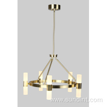 10 LED ALTURAS GOLD Steel Glass Light Chandelier